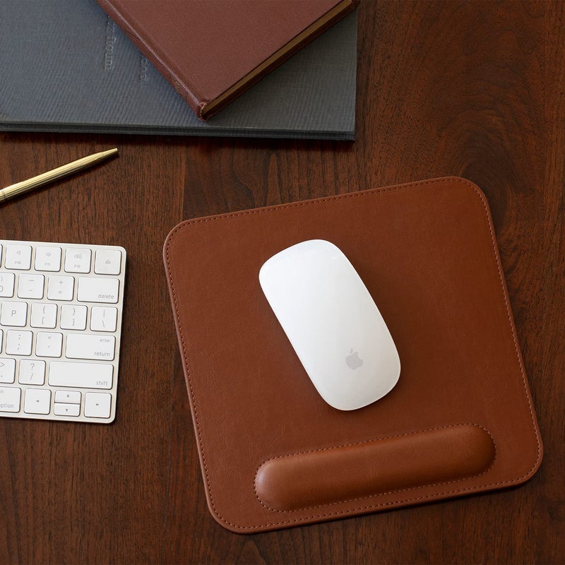 Londo Leather Mouse Pad with Wrist Rest â€“ Ergonomic Support, Non-Slip Base, Smooth Surface - Image 2